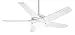 Casablanca Fan Company 59091 Stealth 54-inch Snow White Ceiling Fan with Hi-Gloss Snow White Blades and Cased White Glass Light