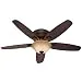 Hunter 28700 Fremont 52-Inch 5-Blade Single Light Ceiling Fan, Premier Bronze with Walnut/Dark Maple Blades and Amber Glass Bowl