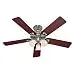 Hunter 22438, Sontera Brushed Nickel 52' Ceiling Fan with Light & Remote Control