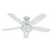 Hunter Fan Company 53177 Banyan 52-Inch Snow White Ceiling Fan with Five Snow White Blades and a Light Kit