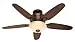 Hunter 28711 Stewart 52-Inch 5-Blade Single Light Ceiling Fan, Bronze Patina with Dark Walnut/Roasted Walnut Blades and Amber Glass Bowl