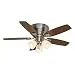 Casablanca Fan Company 53187 Durant 44-Inch Brushed Nickel Ceiling Fan with Five Walnut/Burnt Walnut Blades and Light Kit