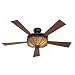 Hunter 21978 1912 Mission 54-Inch Ceiling Fan with Five Dark Cherry/Dark Walnut Blades and Light Kit, Bronze