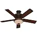 Hunter Fan Company 53200 Italian Countryside 52-Inch Ceiling Fan with Five Aged Barnwood/Cherried Walnut Blades and Light Kit, Cocoa