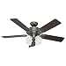 Hunter Fan Company 53065 Studio Series 52-Inch Ceiling Fan with Five Dark Walnut/Light Cherry Blades and Light Kit, Antique Pewter
