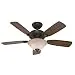 Hunter Fan Company 52082 Caraway 44-Inch New Bronze Ceiling Fan with Five Harvest Mahogany/Golden Walnut Blades and a Light Kit