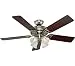 Hunter Fan Company 53064 Studio Series 52-Inch Ceiling Fan with Five Cherry/Maple Blades and Light Kit, Brushed Nickel