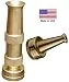 Brass Hose Nozzle ~ Made in USA ~ Heavy Duty Solid Brass Leak Proof ~ Variable Spray Mist Shower Jet ~ Free Sweeper Nozzle ~ Adjustable Sprayer ~ Ultimate High Pressure Garden Water Car Washer Nozzle